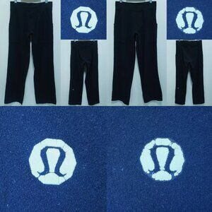 2 Lululemon Black Yoga Pants Size 10 Large Straight Leg Mens 32.5" and 33"Inseam